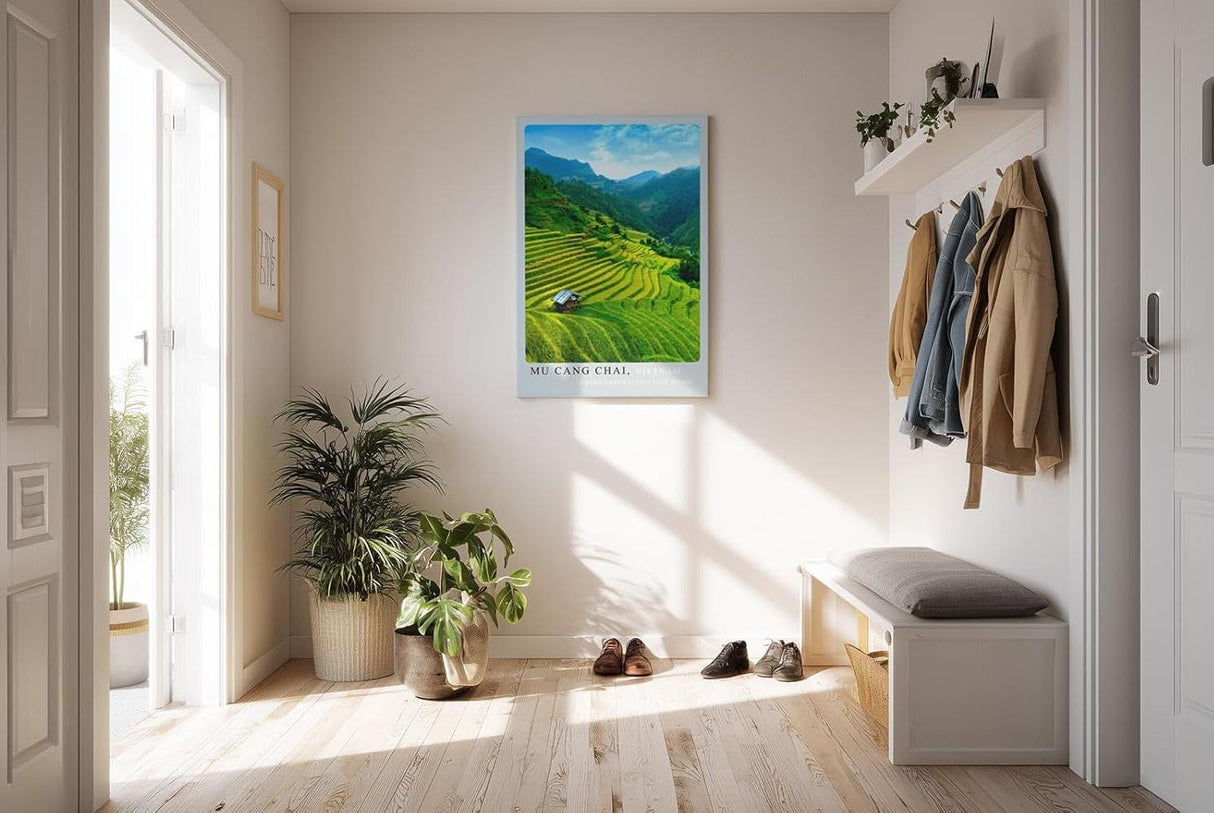 Paul Sinus Kunstdruck 40x60cm Mu Cang Chai – vietnamesische Reisterrassen im satten Grün