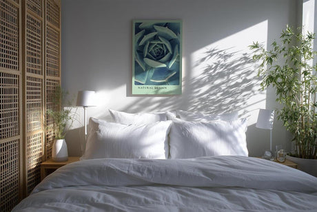 Paul Sinus Kunstdruck 40x60cm Natural Design – Sukkulente in spiralförmiger Anordnung und kühler Farbwelt