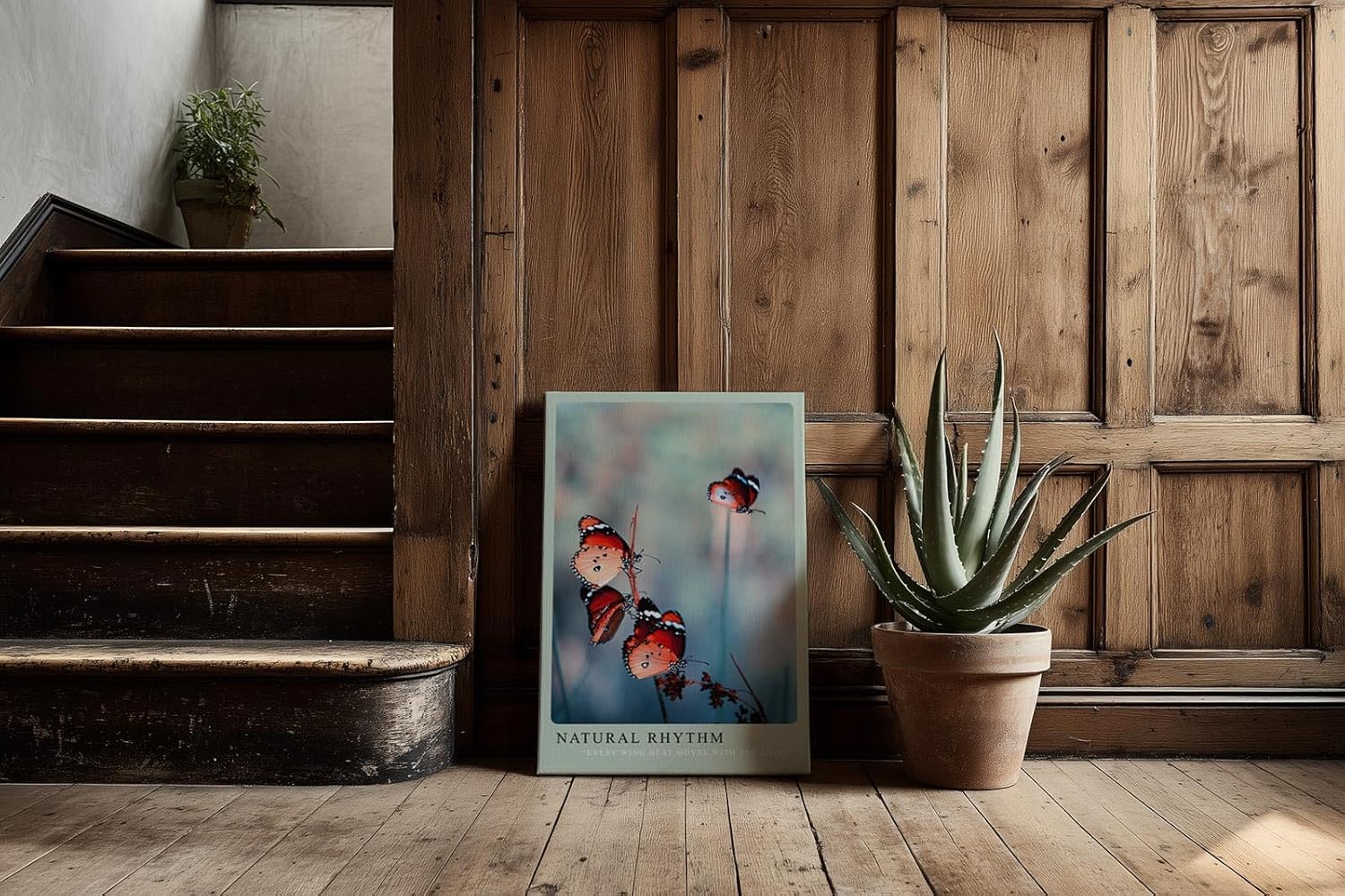 Paul Sinus Kunstdruck 40x60cm Natural Rhythm Schmetterlinge im Flug auf natürlichem Hintergrund