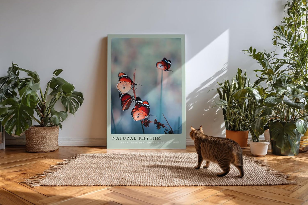 Paul Sinus Kunstdruck 40x60cm Natural Rhythm Schmetterlinge im Flug auf natürlichem Hintergrund
