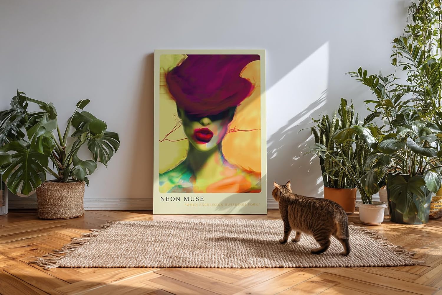 Paul Sinus Kunstdruck 40x60cm Neon Muse Pop Art Porträt in Neonfarben When Expression Outshines Form