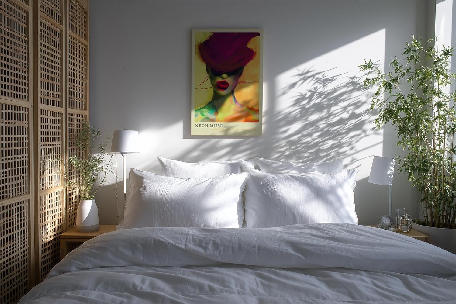 Paul Sinus Kunstdruck 40x60cm Neon Muse Pop Art Porträt in Neonfarben When Expression Outshines Form