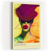 Paul Sinus Kunstdruck 40x60cm Neon Muse Pop Art Porträt in Neonfarben When Expression Outshines Form
