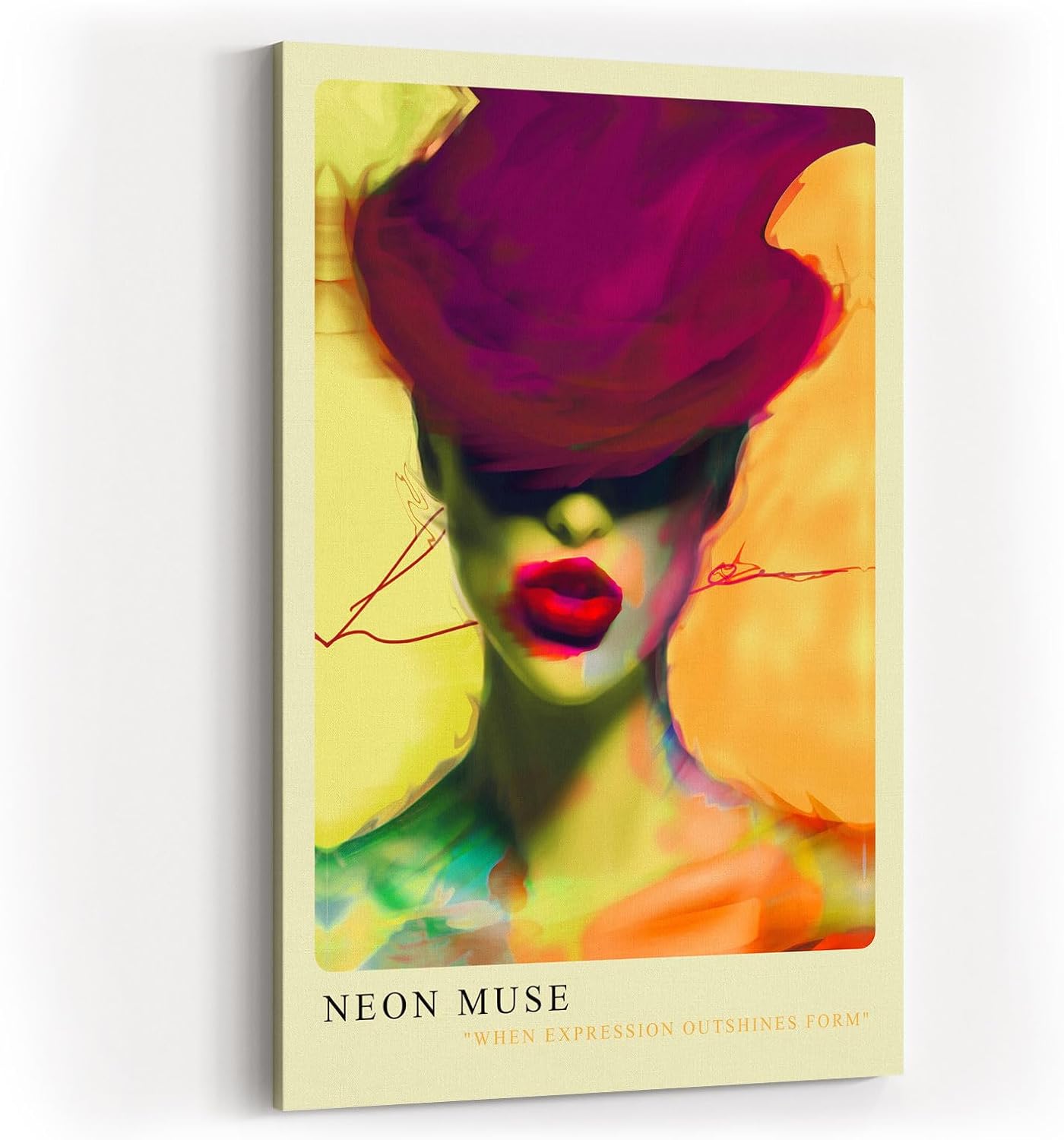 Paul Sinus Kunstdruck 40x60cm Neon Muse Pop Art Porträt in Neonfarben When Expression Outshines Form