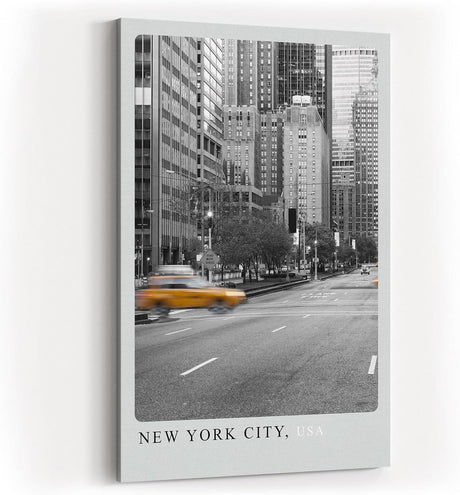 Paul Sinus Kunstdruck 40x60cm New York City mit gelbem Taxi – urbanes Stadtmotiv mit Dynamik und Kontrast