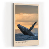 Paul Sinus Kunstdruck 40x60cm Ocean Giant Sprung eines Wals aus dem Wasser vor Sonnenuntergang