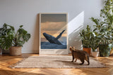 Paul Sinus Kunstdruck 40x60cm Ocean Giant Sprung eines Wals aus dem Wasser vor Sonnenuntergang