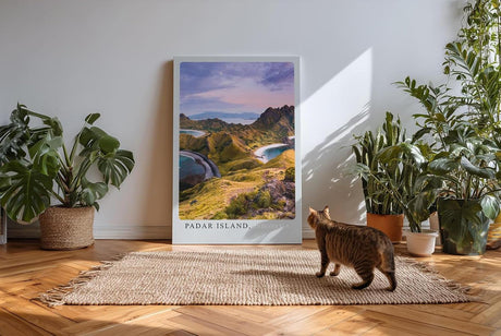 Paul Sinus Kunstdruck 40x60cm Padar Island Indonesien – tropische Insellandschaft mit Buchten und Bergen bei Sonnenaufgang