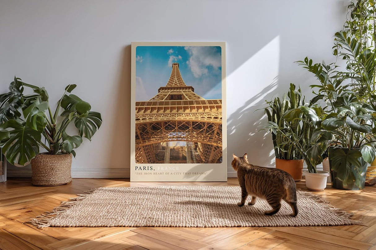 Paul Sinus Kunstdruck 40x60cm Paris Eiffelturm Architekturaufnahme aus ungewöhnlicher Perspektive mit Himmel