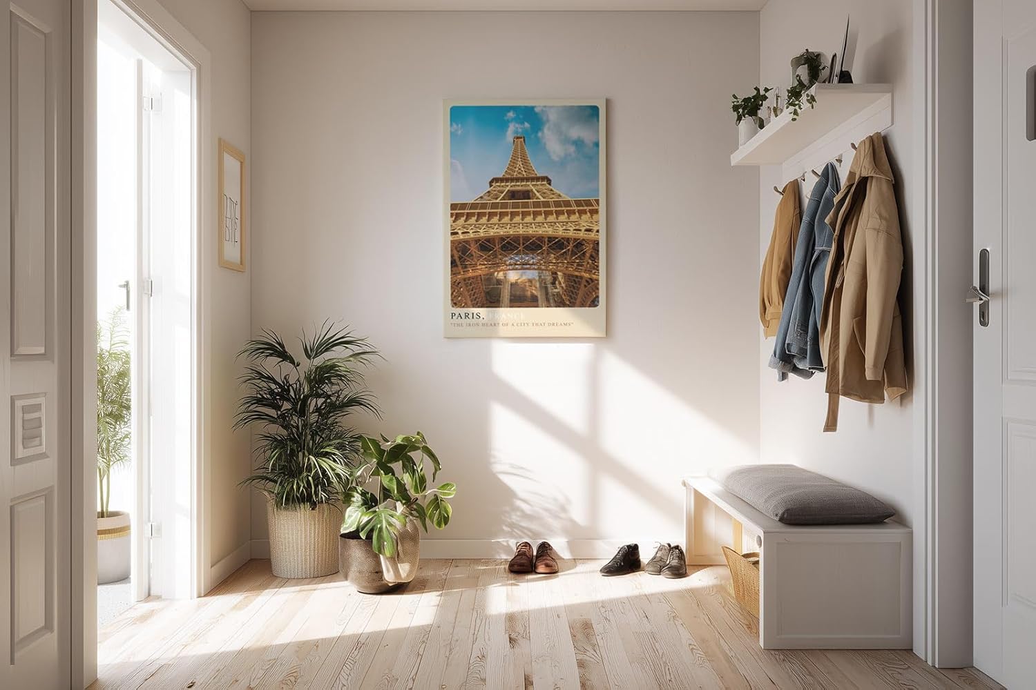 Paul Sinus Kunstdruck 40x60cm Paris Eiffelturm Architekturaufnahme aus ungewöhnlicher Perspektive mit Himmel