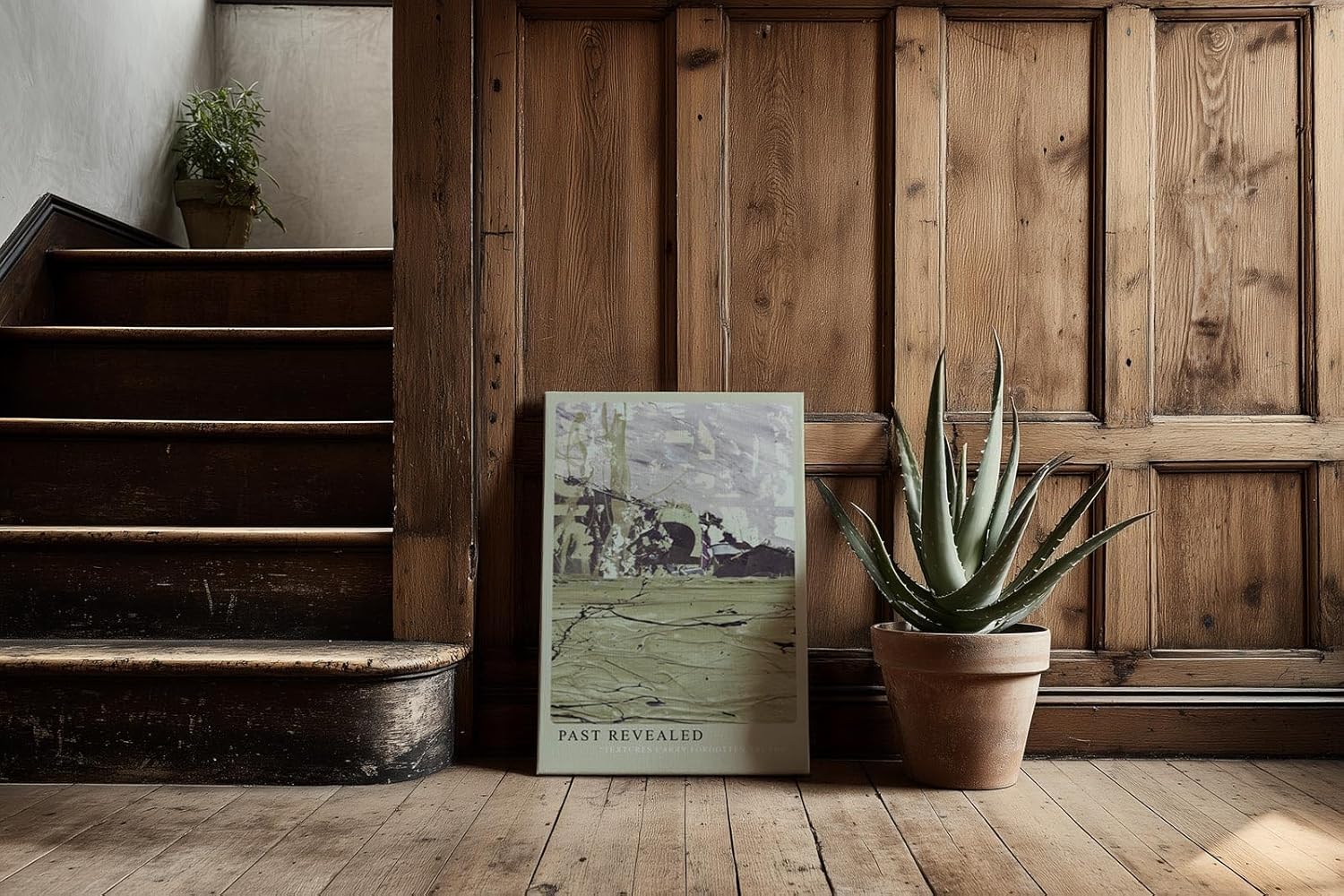 Paul Sinus Kunstdruck 40x60cm Past Revealed mit abstraktem Texturenmix in Beige und Violett