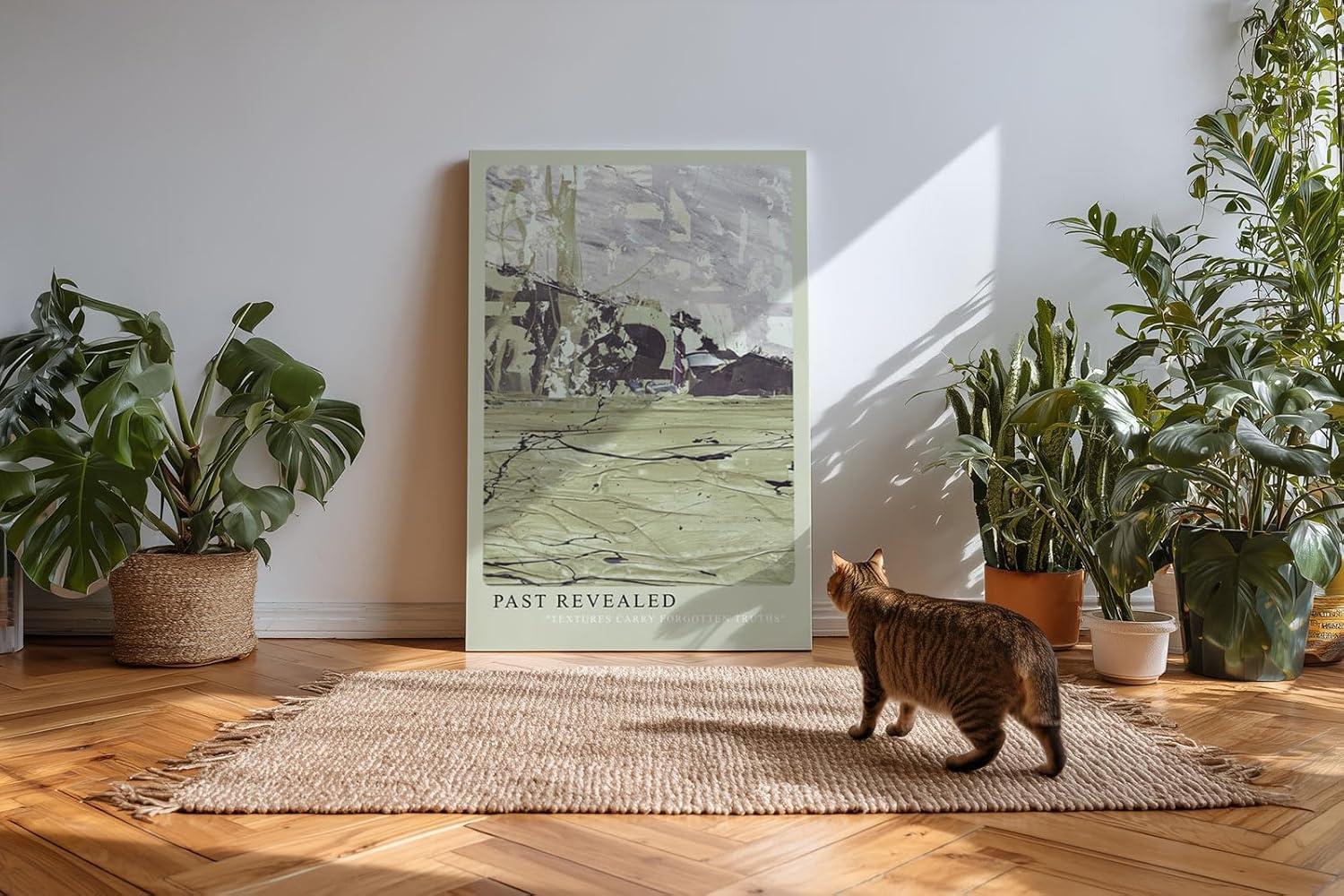 Paul Sinus Kunstdruck 40x60cm Past Revealed mit abstraktem Texturenmix in Beige und Violett