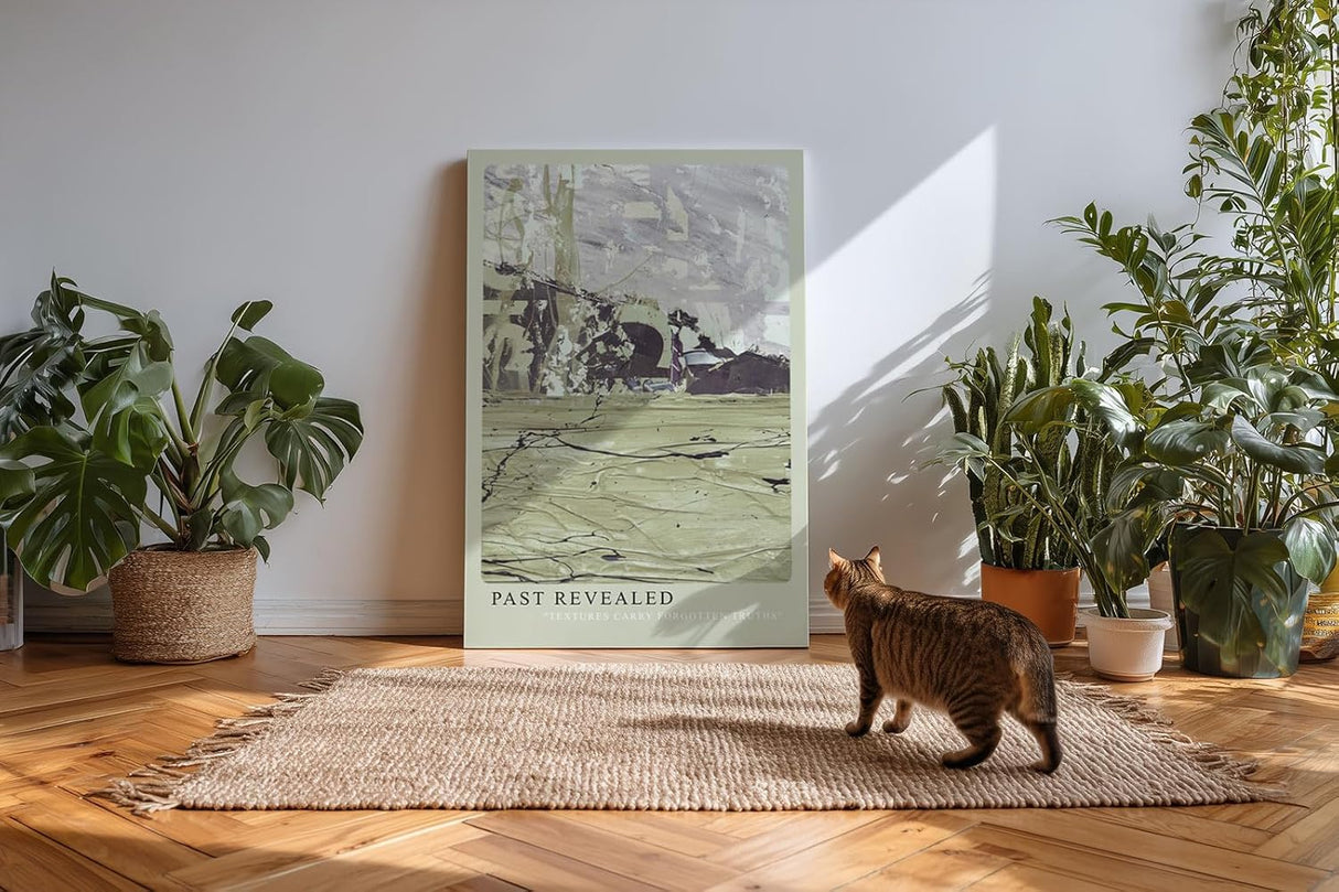 Paul Sinus Kunstdruck 40x60cm Past Revealed mit abstraktem Texturenmix in Beige und Violett