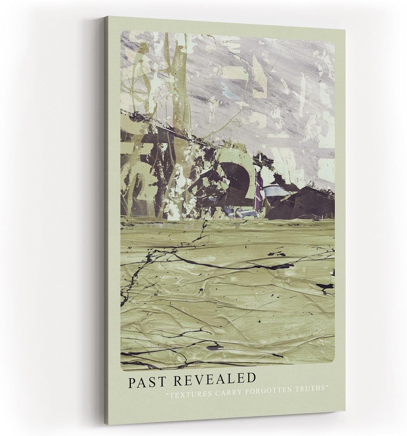 Paul Sinus Kunstdruck 40x60cm Past Revealed mit abstraktem Texturenmix in Beige und Violett