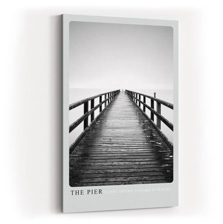 Paul Sinus Kunstdruck 40x60cm Pier Steg Schwarzweiß Minimalismus Fotografie Meer Horizont