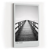 Paul Sinus Kunstdruck 40x60cm Pier Steg Schwarzweiß Minimalismus Fotografie Meer Horizont