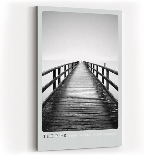 Paul Sinus Kunstdruck 40x60cm Pier Steg Schwarzweiß Minimalismus Fotografie Meer Horizont