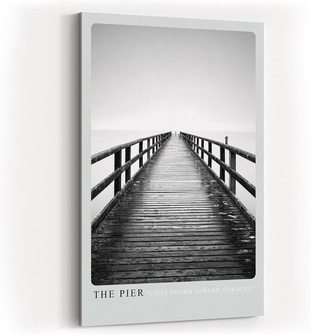 Paul Sinus Kunstdruck 40x60cm Pier Steg Schwarzweiß Minimalismus Fotografie Meer Horizont