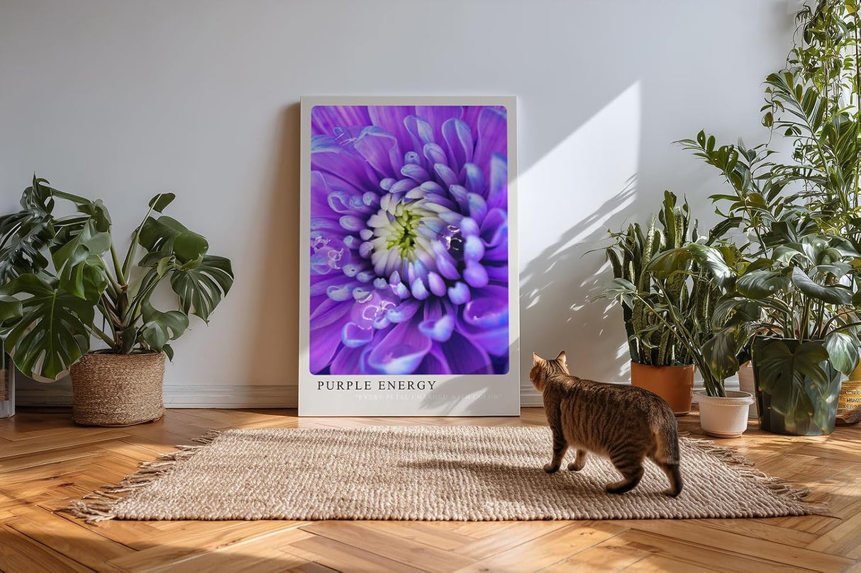 Paul Sinus Kunstdruck 40x60cm Purple Energy Blüte in Violett und Weiß Every Petal Charged with Color