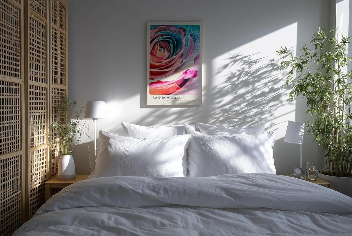 Paul Sinus Kunstdruck 40x60cm Rainbow Rose – Farbenpracht und Struktur in perfekter Harmonie