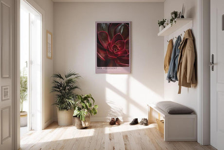Paul Sinus Kunstdruck 40x60cm Red Succulent Makro Pflanze Dunkelrot Natur Sukkulente Struktur