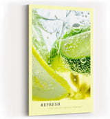 Paul Sinus Kunstdruck 40x60cm Refresh – Zitrone und Limette mit Eis und Sprudel im Makro