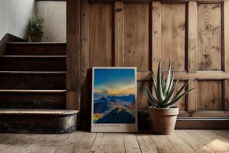 Paul Sinus Kunstdruck 40x60cm Rio de Janeiro mit Blick auf Stadt, Berge und Meer bei Sonnenuntergang