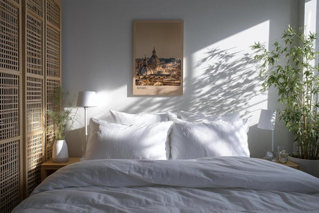 Paul Sinus Kunstdruck 40x60cm Rom in goldenem Abendlicht – Kuppeln und Dächer der Ewigen Stadt in warmen Farben
