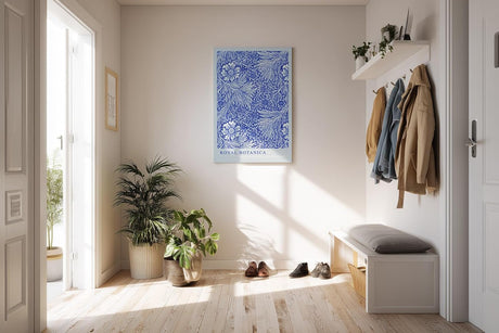 Paul Sinus Kunstdruck 40x60cm Royal Botanica florales Erbe in kräftigem Kobaltblau mit botanischer Eleganz