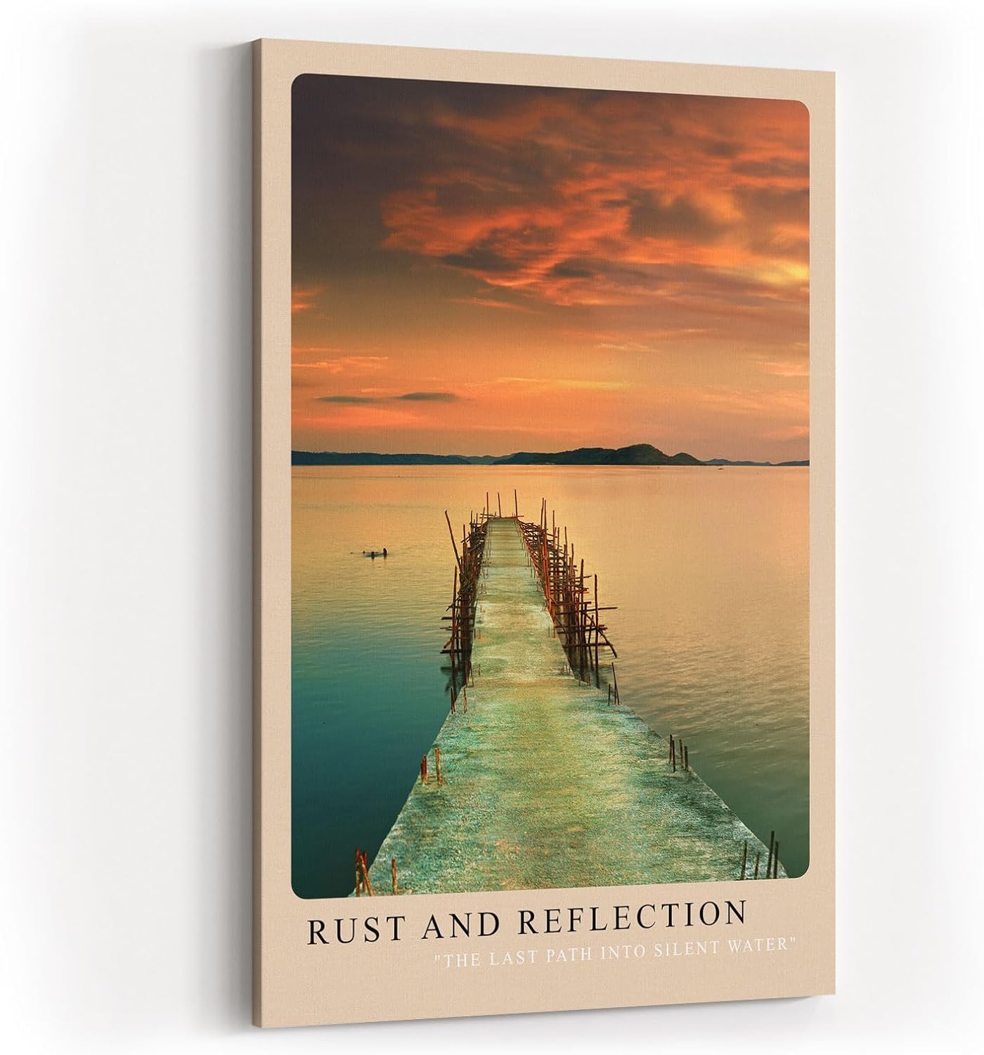 Paul Sinus Kunstdruck 40x60cm Rust and Reflection Verrosteter Steg im See bei Sonnenuntergang