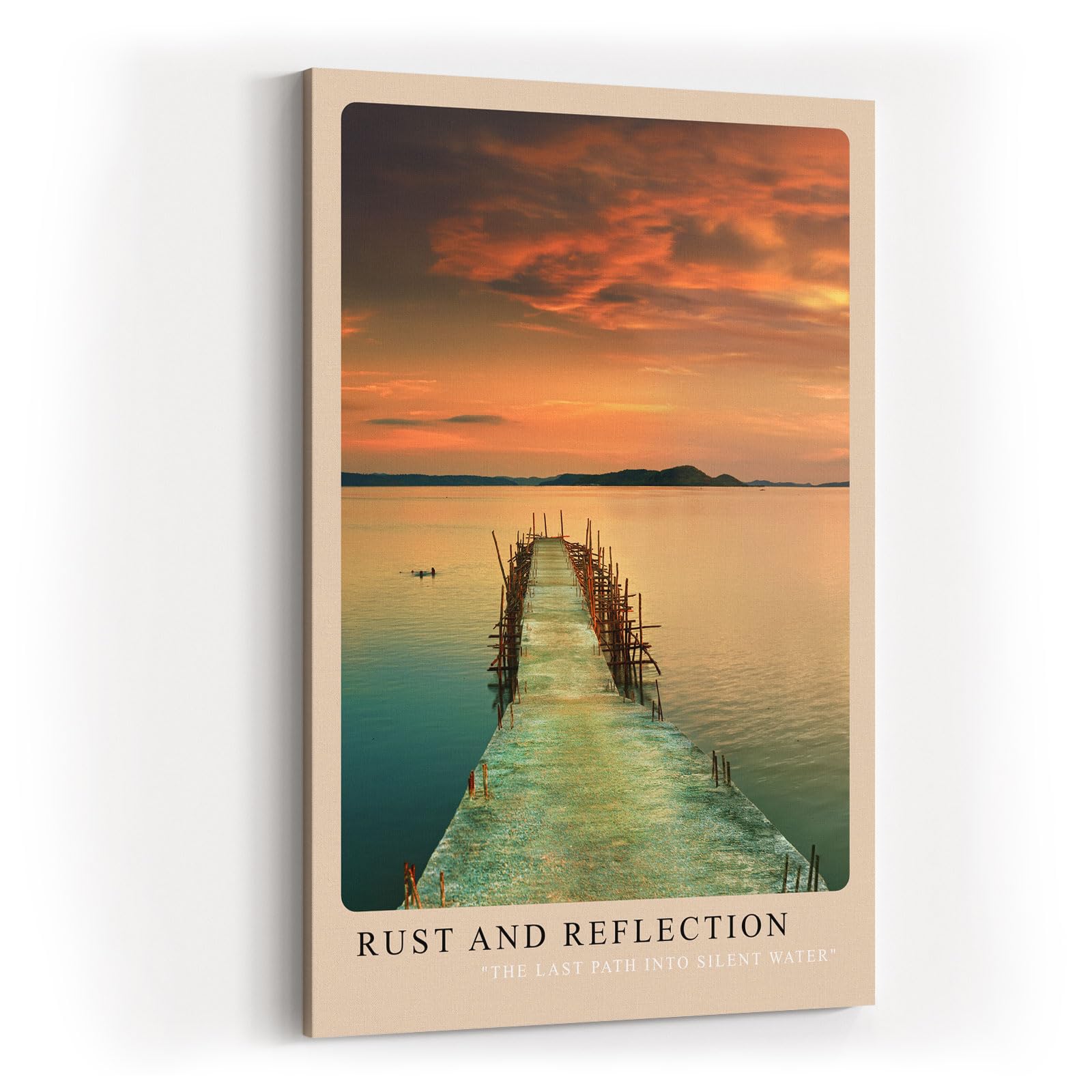 Paul Sinus Kunstdruck 40x60cm Rust and Reflection Verrosteter Steg im See bei Sonnenuntergang