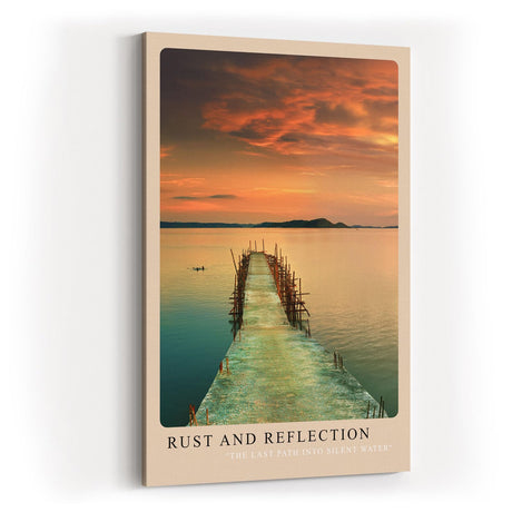 Paul Sinus Kunstdruck 40x60cm Rust and Reflection Verrosteter Steg im See bei Sonnenuntergang