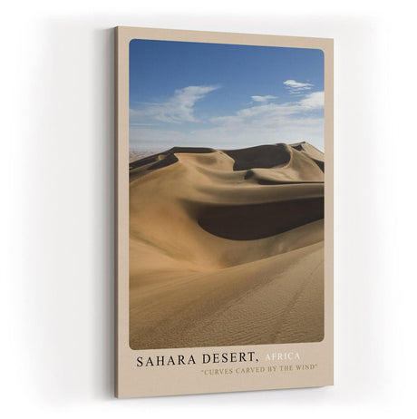 Paul Sinus Kunstdruck 40x60cm Sahara Desert Africa – Endlose Sanddünen im goldenen Licht mit weichem Schattenspiel