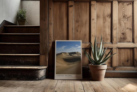 Paul Sinus Kunstdruck 40x60cm Sahara Desert Africa – Endlose Sanddünen im goldenen Licht mit weichem Schattenspiel