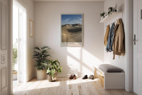Paul Sinus Kunstdruck 40x60cm Sahara Desert Africa – Endlose Sanddünen im goldenen Licht mit weichem Schattenspiel