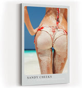 Paul Sinus Kunstdruck 40x60cm Sandy Cheeks Rückenansicht am Strand mit Sand auf Haut und Bikini
