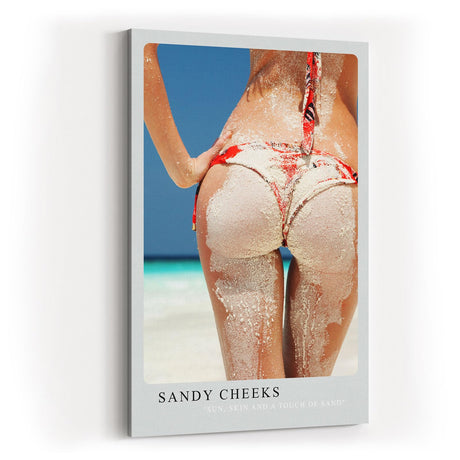 Paul Sinus Kunstdruck 40x60cm Sandy Cheeks Rückenansicht am Strand mit Sand auf Haut und Bikini