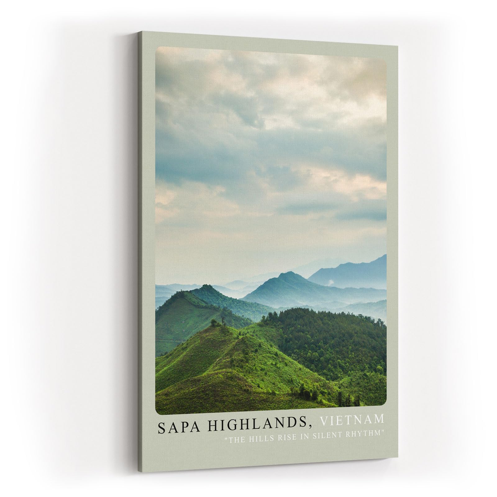 Paul Sinus Kunstdruck 40x60cm Sapa Highlands Vietnam grüne Berge im Nebel bei sanfter Morgendämmerung
