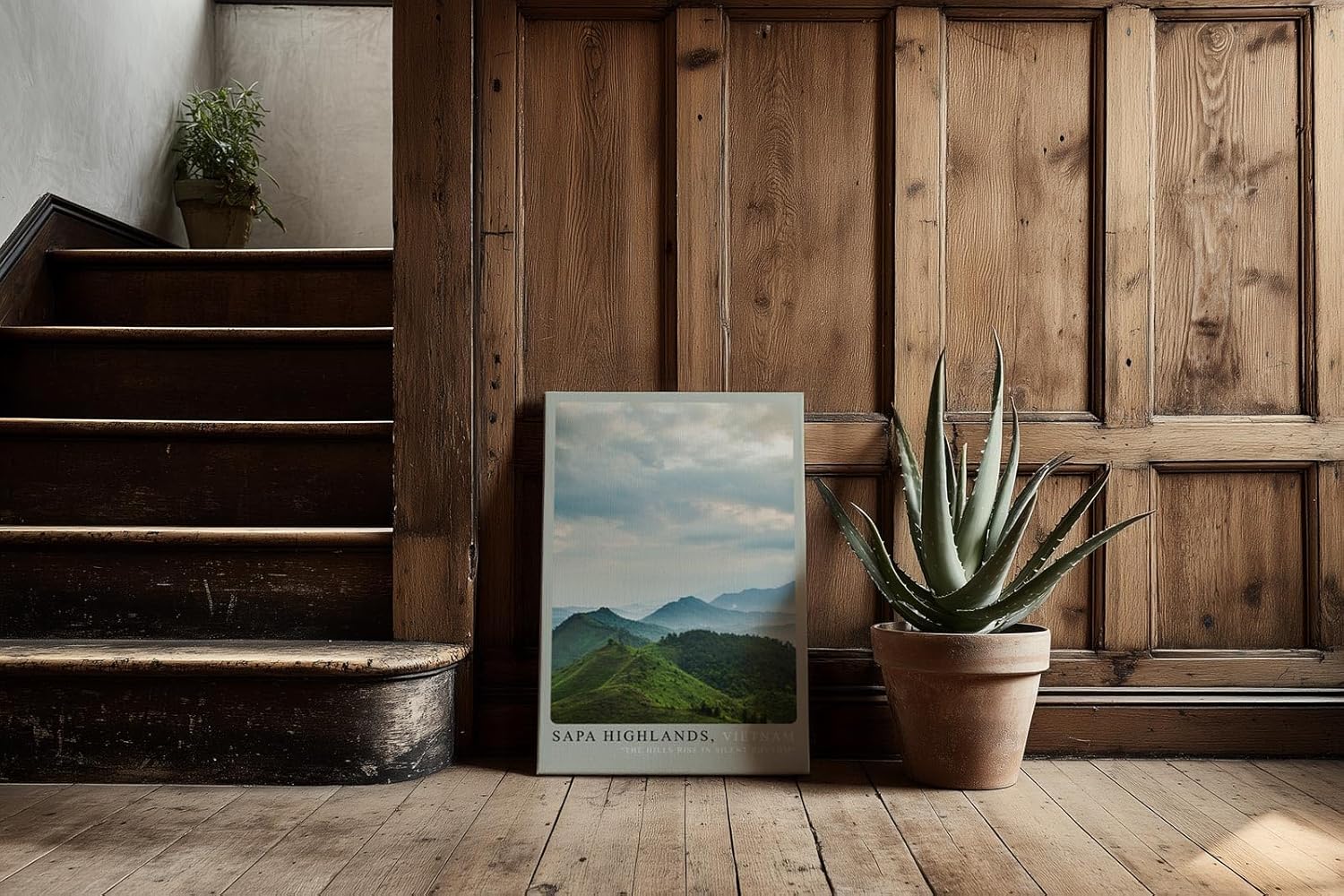 Paul Sinus Kunstdruck 40x60cm Sapa Highlands Vietnam grüne Berge im Nebel bei sanfter Morgendämmerung