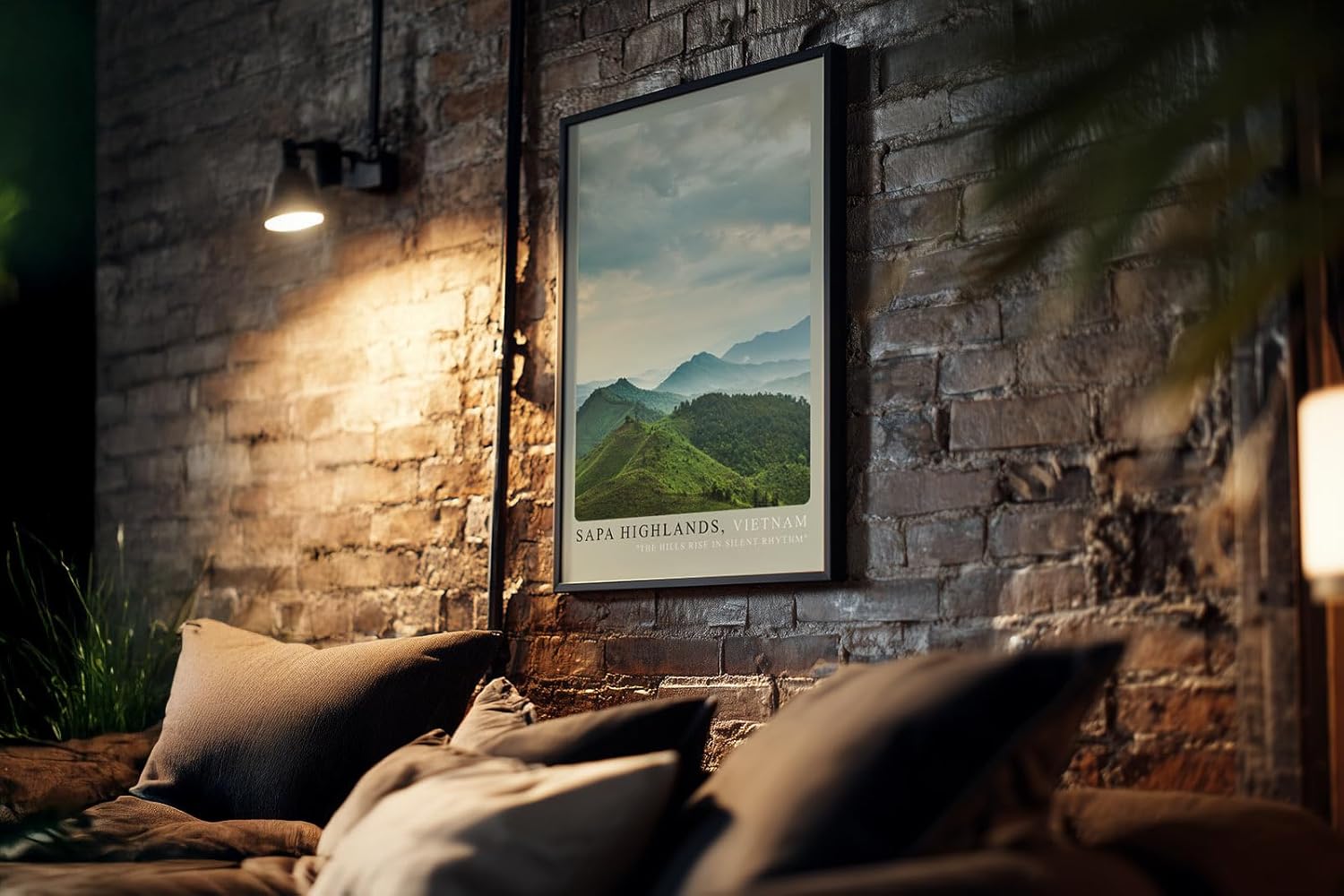 Paul Sinus Kunstdruck 40x60cm Sapa Highlands Vietnam grüne Berge im Nebel bei sanfter Morgendämmerung