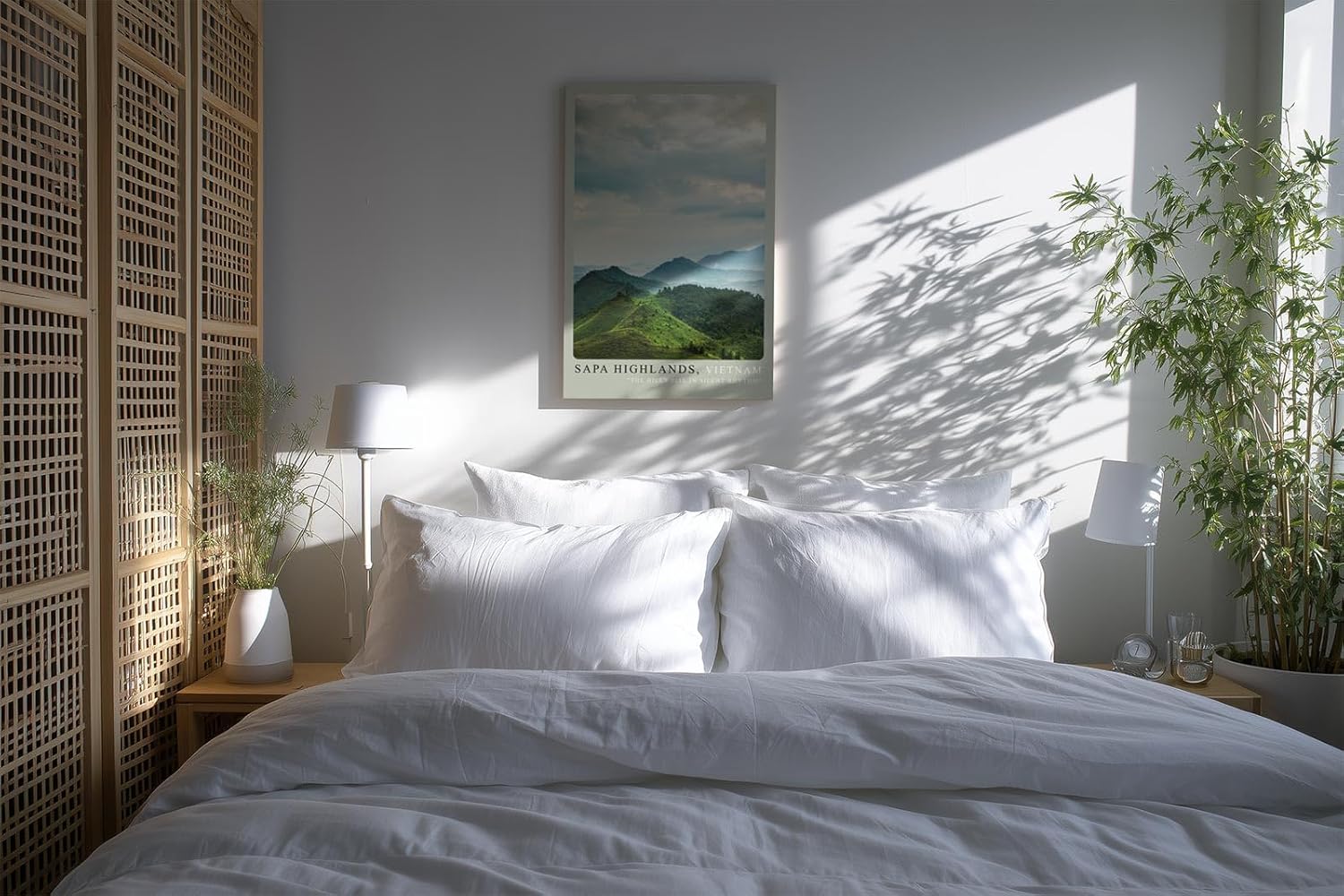 Paul Sinus Kunstdruck 40x60cm Sapa Highlands Vietnam grüne Berge im Nebel bei sanfter Morgendämmerung