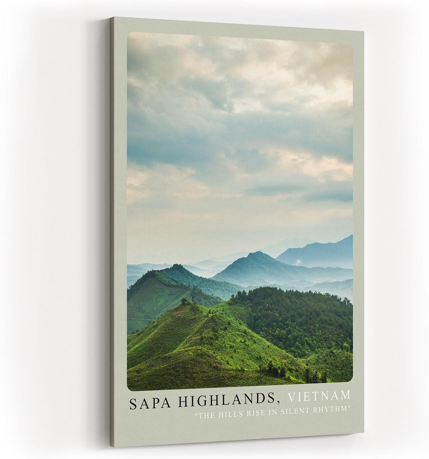 Paul Sinus Kunstdruck 40x60cm Sapa Highlands Vietnam grüne Berge im Nebel bei sanfter Morgendämmerung