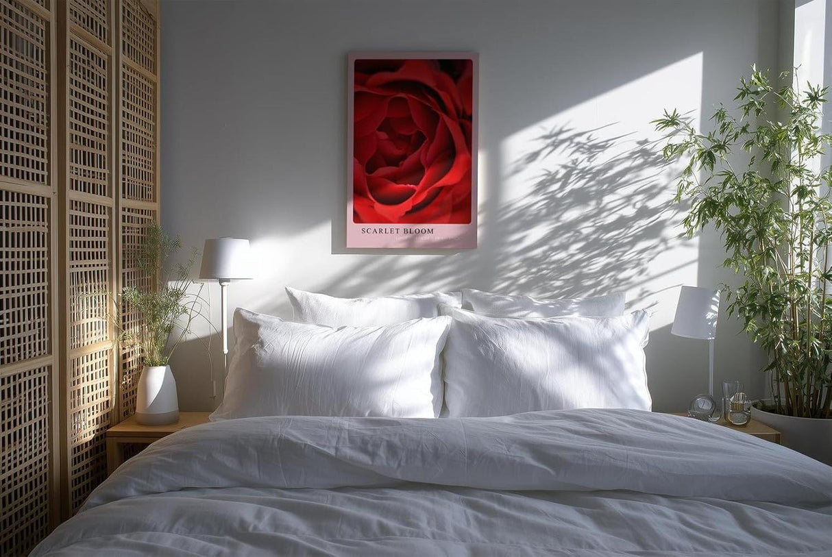 Paul Sinus Kunstdruck 40x60cm Scarlet Bloom – Rote Rosenblüte in Makroaufnahme mit eleganter Form und samtiger Textur
