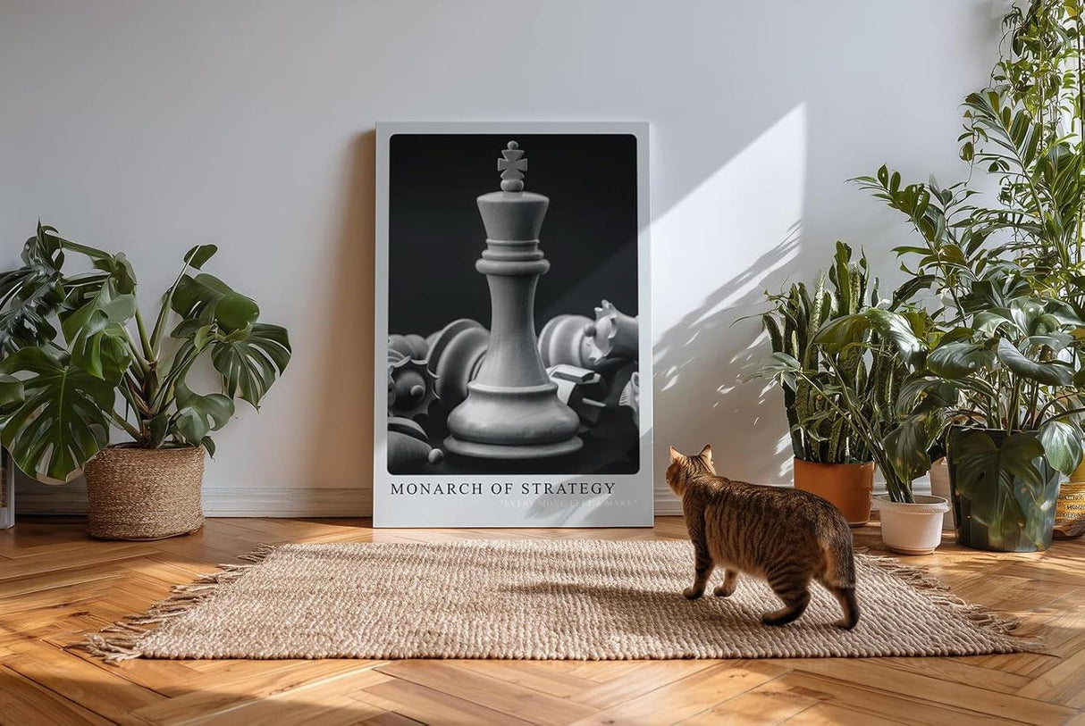 Paul Sinus Kunstdruck 40x60cm Schach König Strategie Schwarzweiß Minimalismus Denkspiel