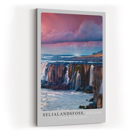 Paul Sinus Kunstdruck 40x60cm Seljalandsfoss – Kraftvoller Wasserfall im nordischen Licht Islands
