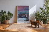 Paul Sinus Kunstdruck 40x60cm Seljalandsfoss – Kraftvoller Wasserfall im nordischen Licht Islands
