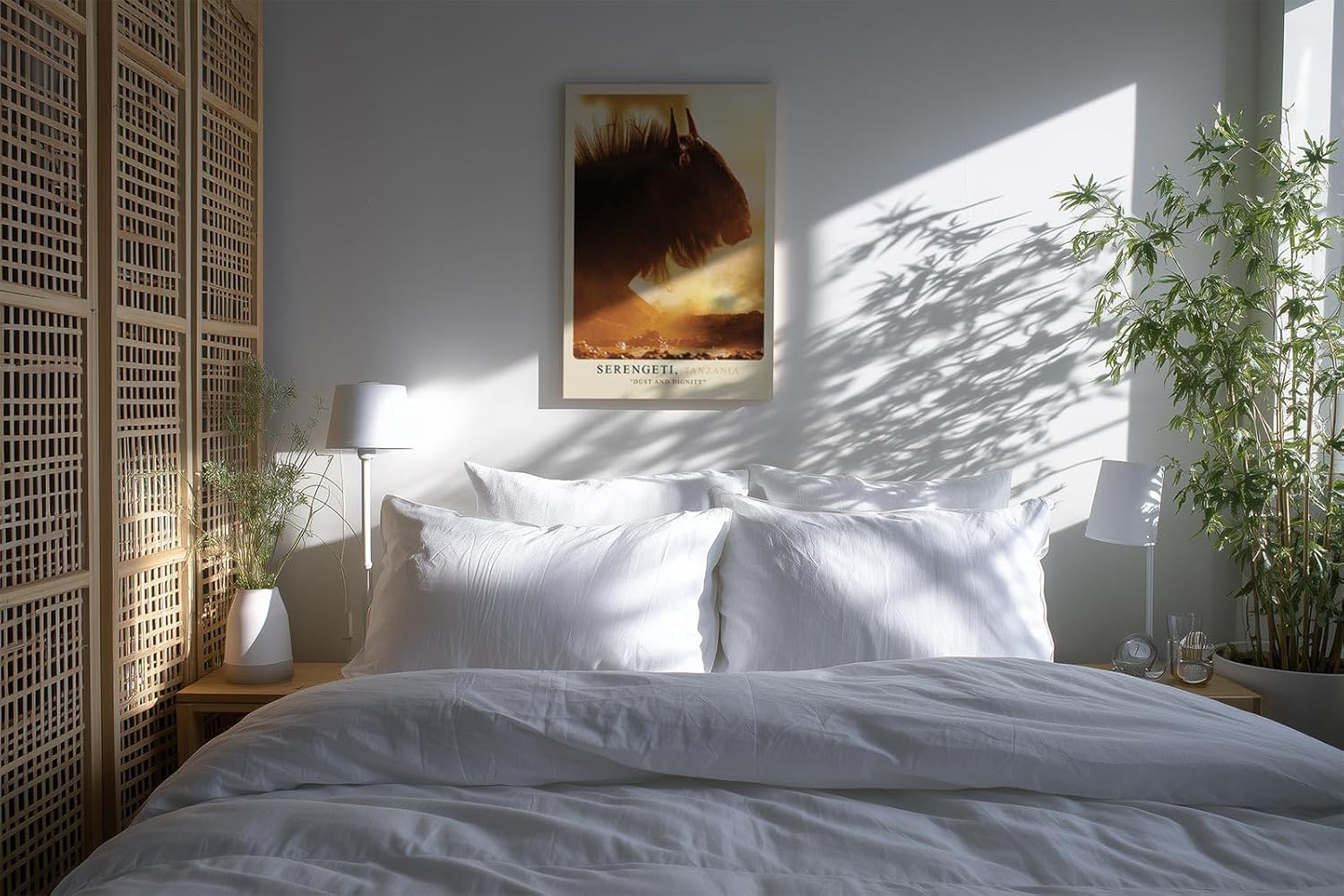 Paul Sinus Kunstdruck 40x60cm Serengeti Tansania Gnu im Staub bei Sonnenuntergang – Wildnis in Bewegung