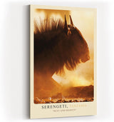 Paul Sinus Kunstdruck 40x60cm Serengeti Tansania Gnu im Staub bei Sonnenuntergang – Wildnis in Bewegung