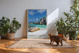 Paul Sinus Kunstdruck 40x60cm Seychellen Strand La Digue Felsen Meer Türkis Urlaub La Digue Seychelles