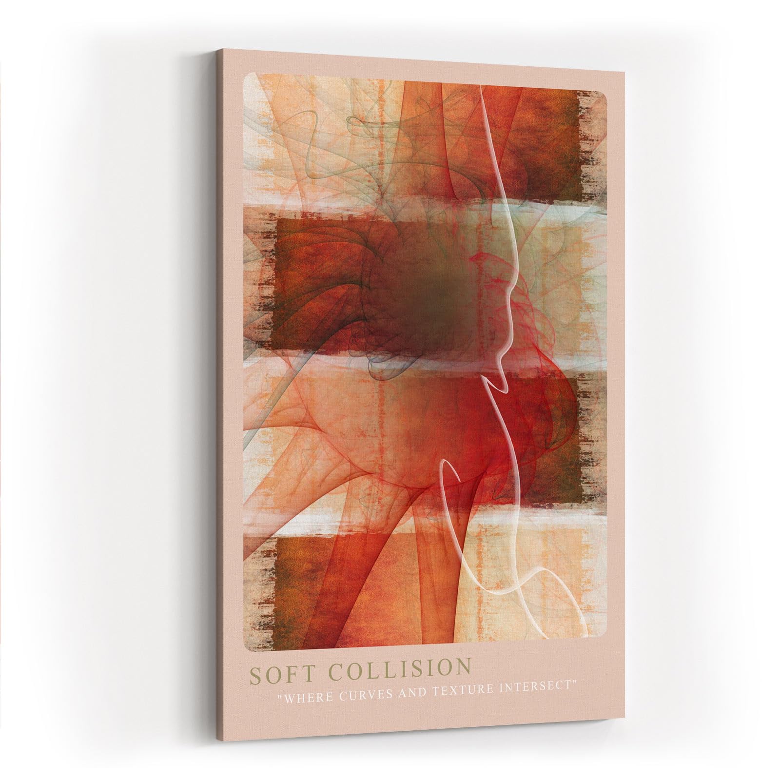 Paul Sinus Kunstdruck 40x60cm Soft Collision Kurven Textur Rot Beige Dynamik Transparenz